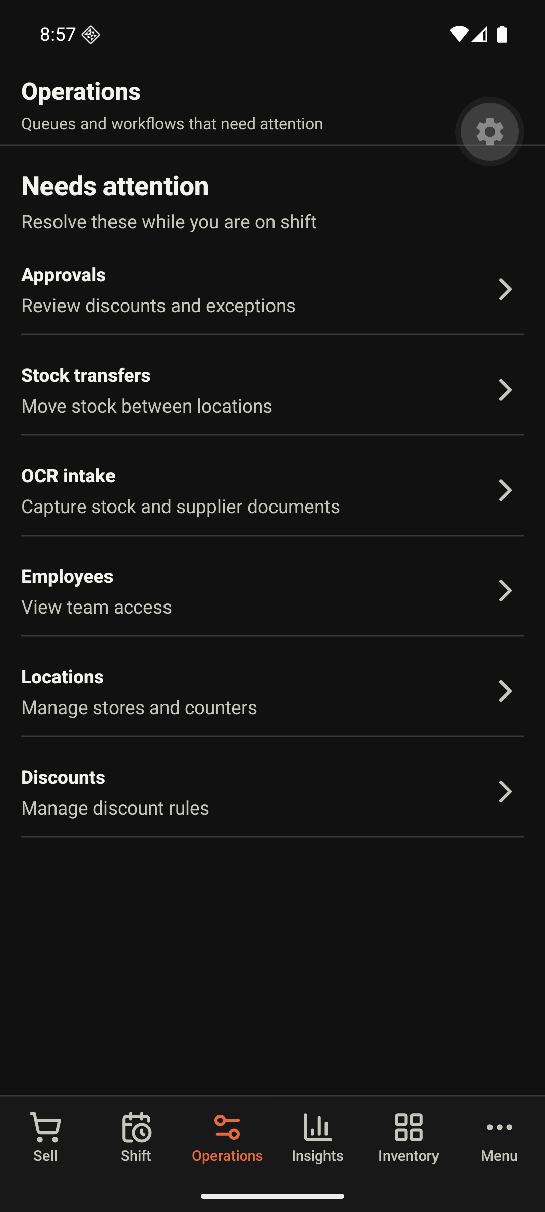 Operations and approvals